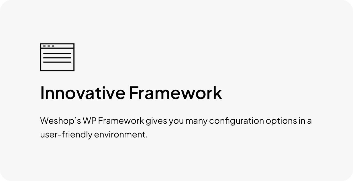 Weshop Framework