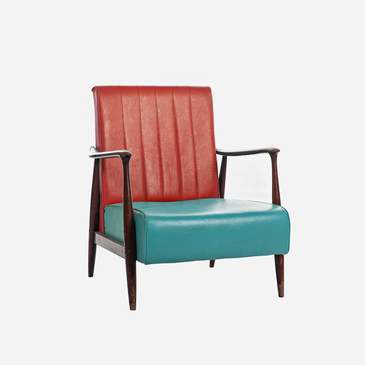 Leather Vintage Chair Engic A Sleek, Leather Retro Chair